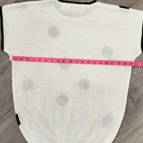 Vintage "Surrey Classics" Black Polka Dot Short Sleeve Knit Top Size XL - Picture 15 of 15